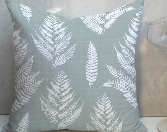 Green Watercolor Leaf Pillow Cover, Botanical Print, Slub Cotton CC321