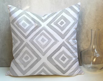 Capa de almofada geométrica em aquarela cinza, conjunto de almofadas decorativas em algodão texturizado CC300