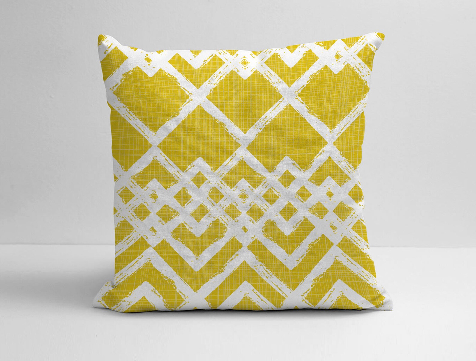 Yellow and White Pillow Cover Yellow Throw Pillow Yellow and Etsy