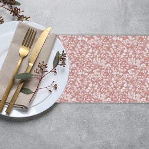 Camino de mesa con estampado de hojas de coral, mantelería personalizada TR322