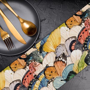 Colorful Butterfly Watercolour  Butterfly print Pattern Custom Table Runner Table Linen Table Runner for Round Square Table TR069