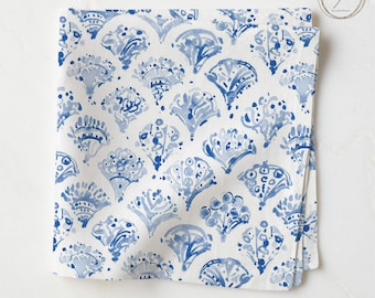 Blaue Aquarell Servietten, Tischwäsche mit Traditionellem Druck, 4er Set NF342