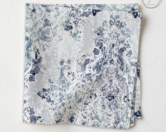 Abstract Blue Grey Napkins, Canvas Table Linens, Set of 4/6/8/10 NP259