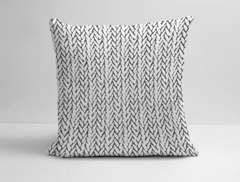 Dark Grey and White Pillow Cover Grey Throw Pillow Grey White Etsy