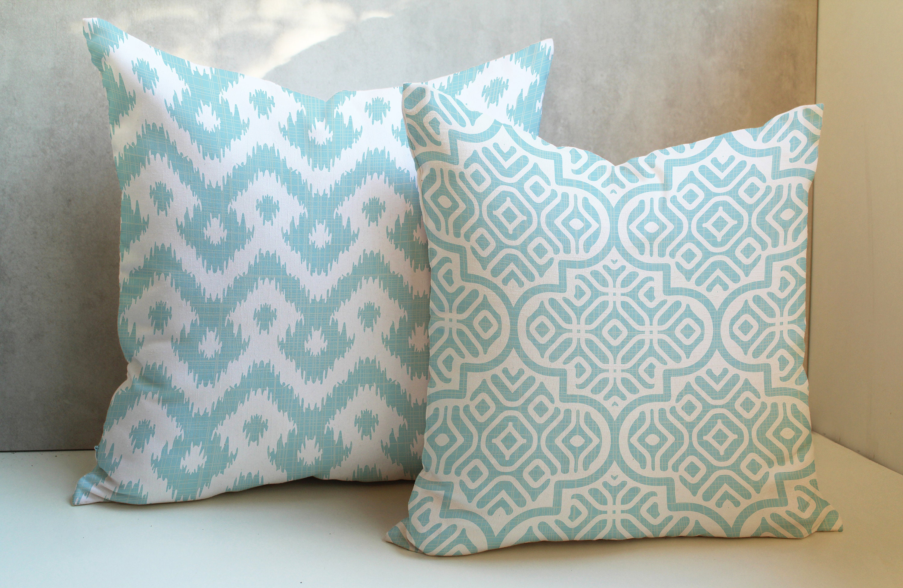 Mint and White Pillow Cover Mint Blue Throw Pillow Mint and Etsy