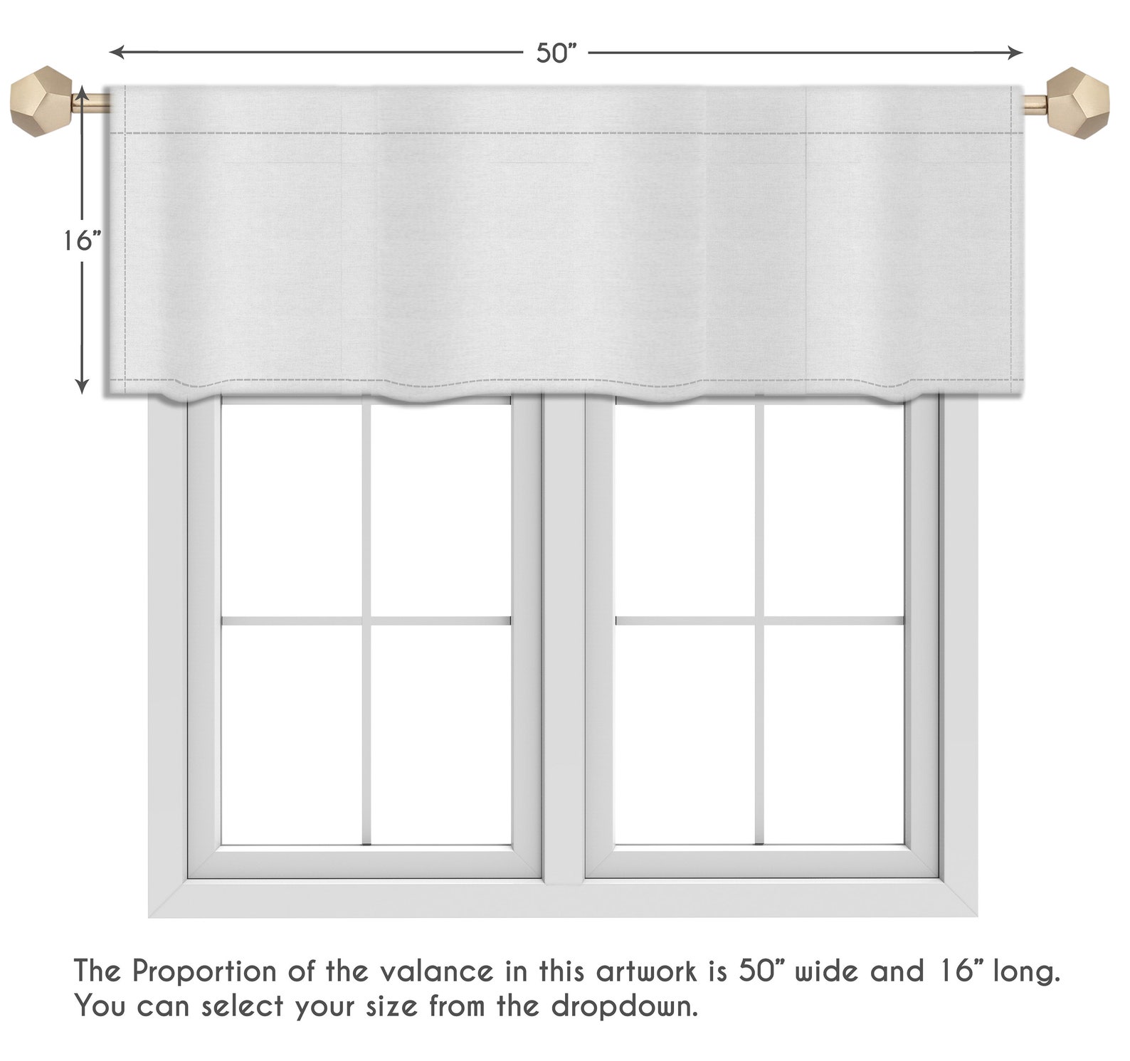 Beige Grey Watercolour Leaf Pattern Valance Canvas Fabric/ Custom