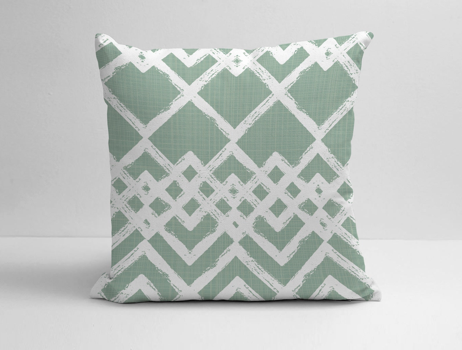 Soft Green and White Pillow Cover Sage Green Throw Pillow Etsy