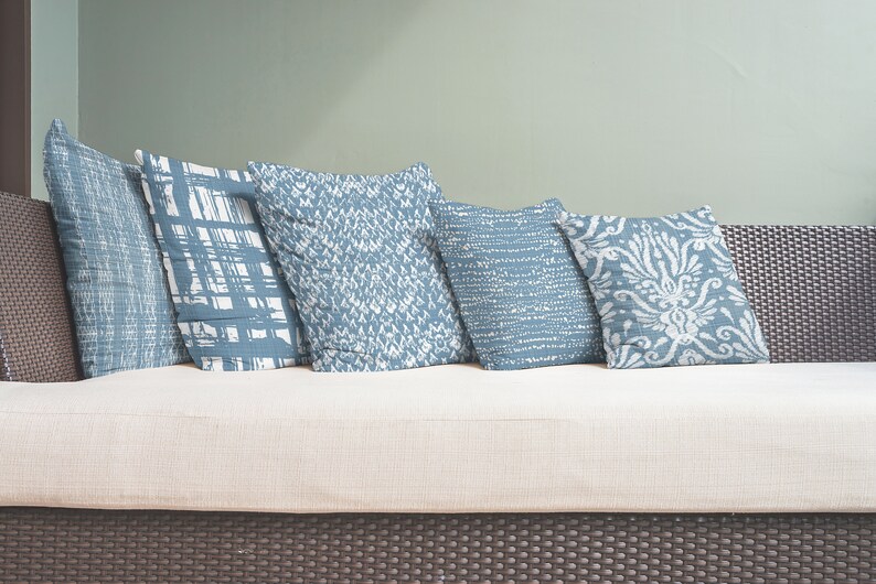 Powder Blue and White Pillow Cover Powder Blue Throw Pillow Etsy