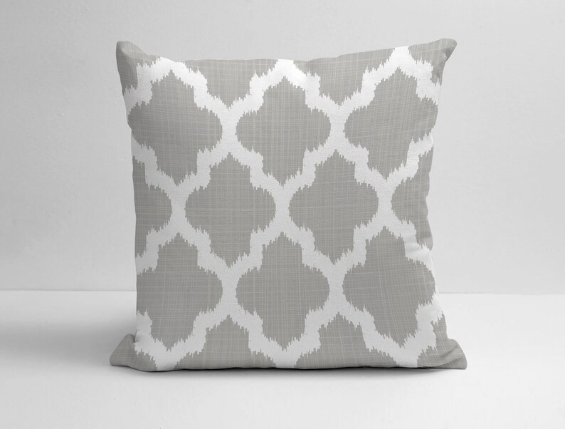 Light Grey and White Pillow Cover Grey Throw Pillow Grey Sham Etsy