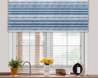 Blaue Aquarell Texture Faux Roman Volant, Poly Canvas GL318D
