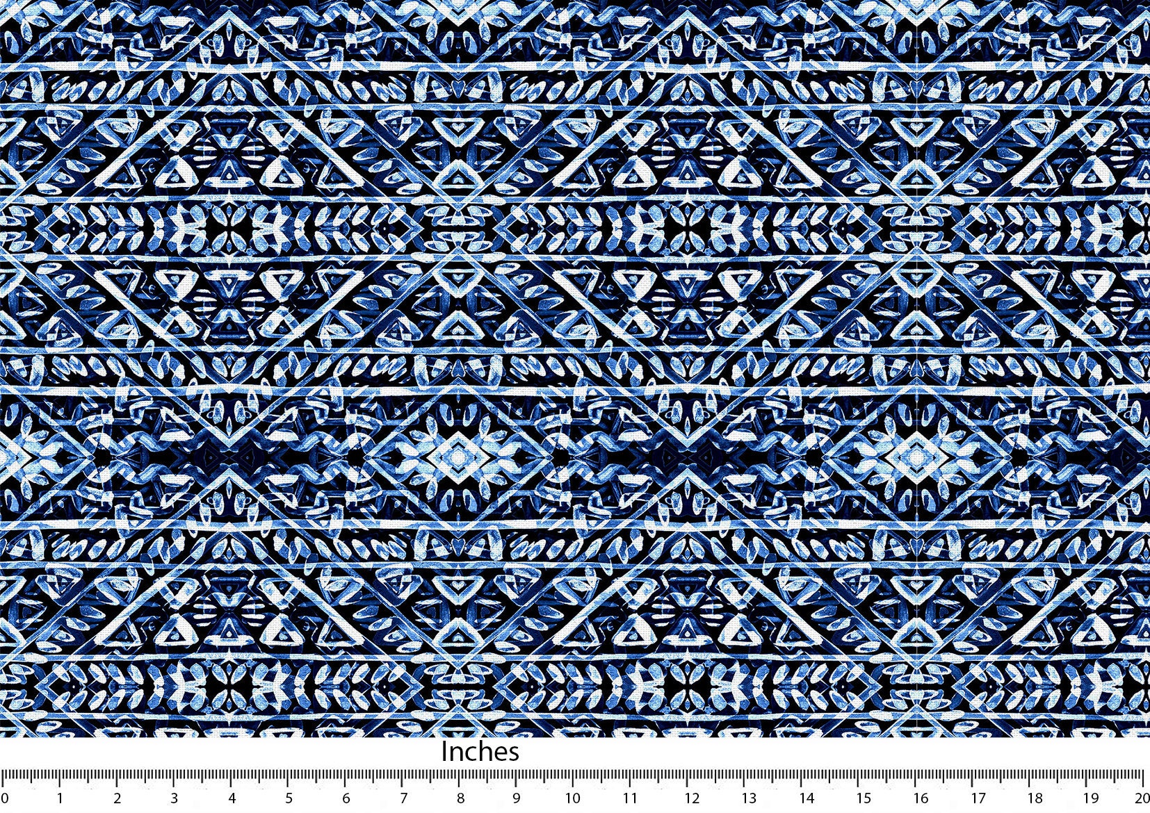 White Blue Aztec Watercolour Pattern Print Canvas Fabric Etsy