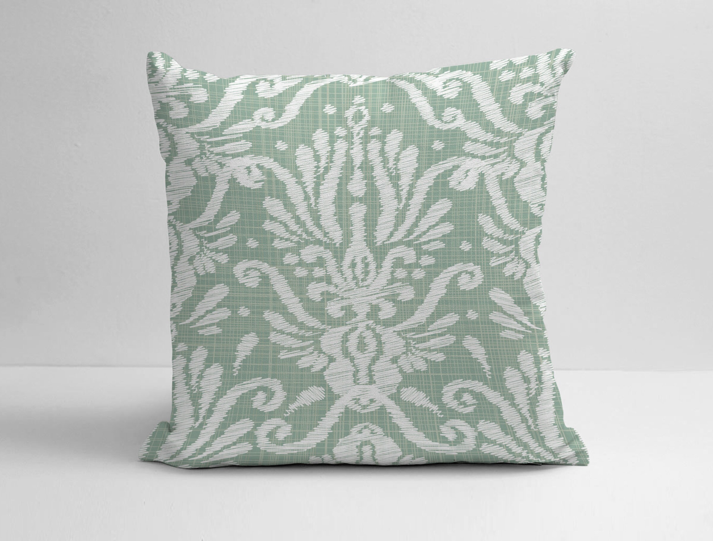 Soft Green and White Pillow Cover Sage Green Throw Pillow Etsy