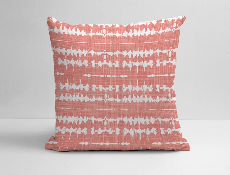 Coral and White Pillow Cover Coral Throw Pillow Coral and Etsy