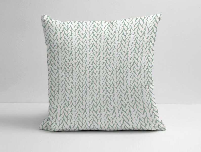 Soft Green and White Pillow Cover Sage Green Throw Pillow Etsy