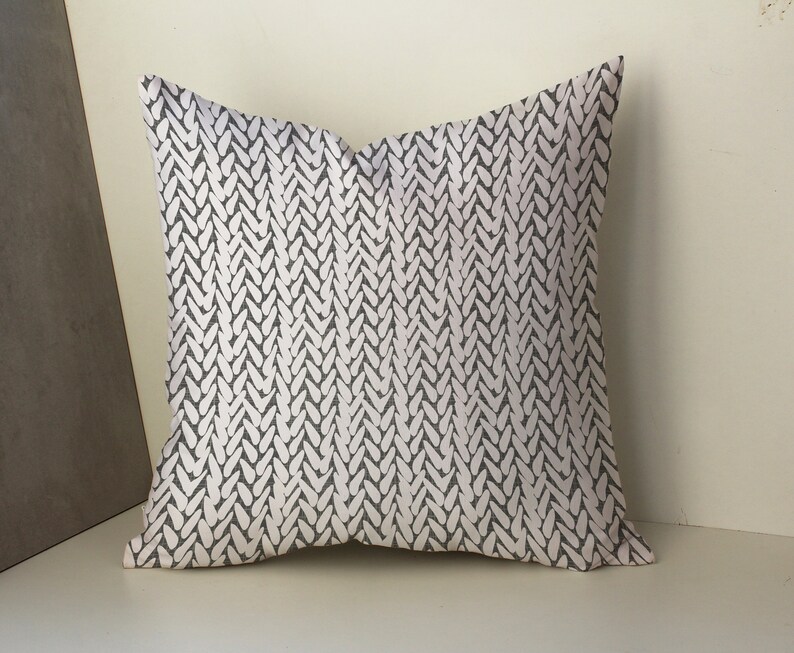 Dark Grey and White Pillow Cover Grey Throw Pillow Grey White Etsy