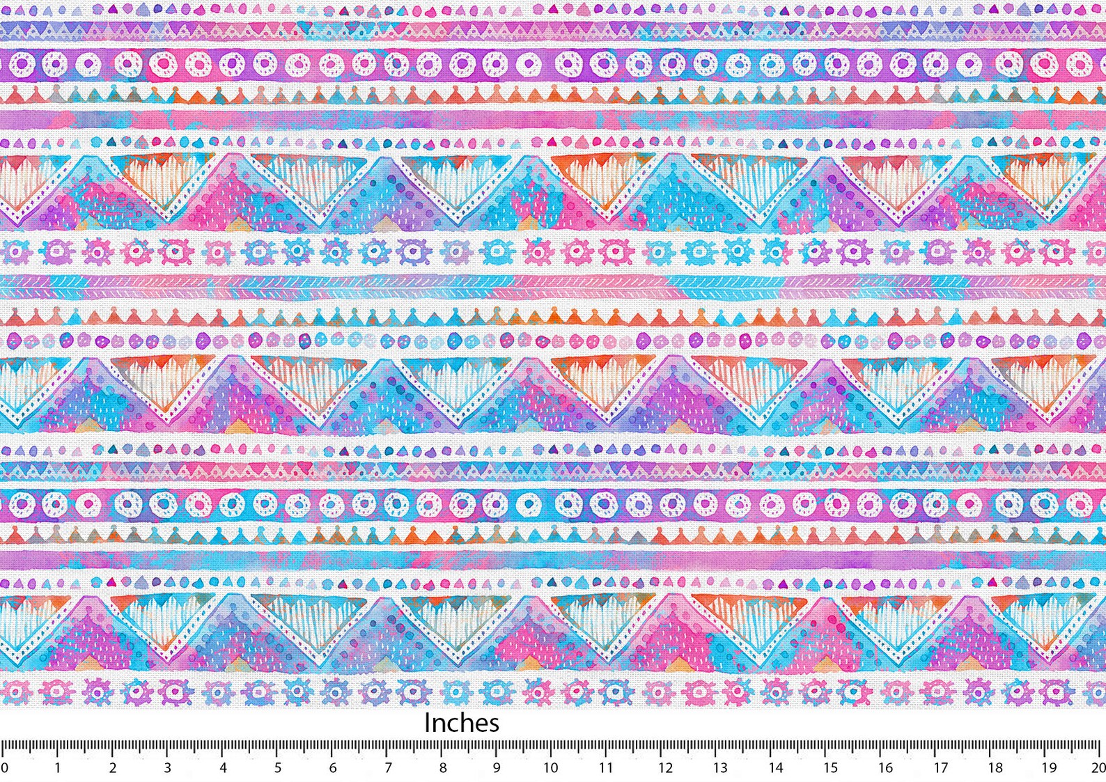 Blue pink Aztec Watercolour Pattern Valance Canvas Fabric/ Etsy