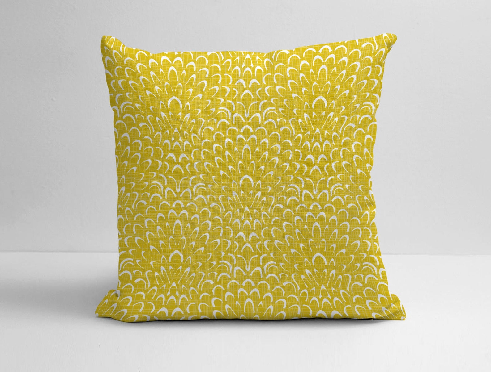 Yellow and White Pillow Cover Yellow Throw Pillow Yellow and Etsy