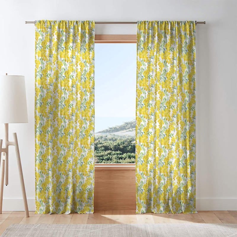 Yellow Floral Drapes - Etsy