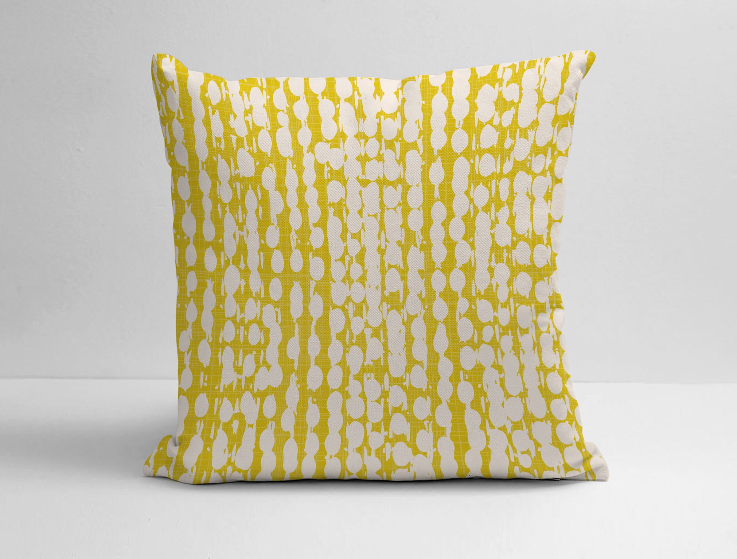 Yellow and White Pillow Cover Yellow Throw Pillow Yellow and Etsy