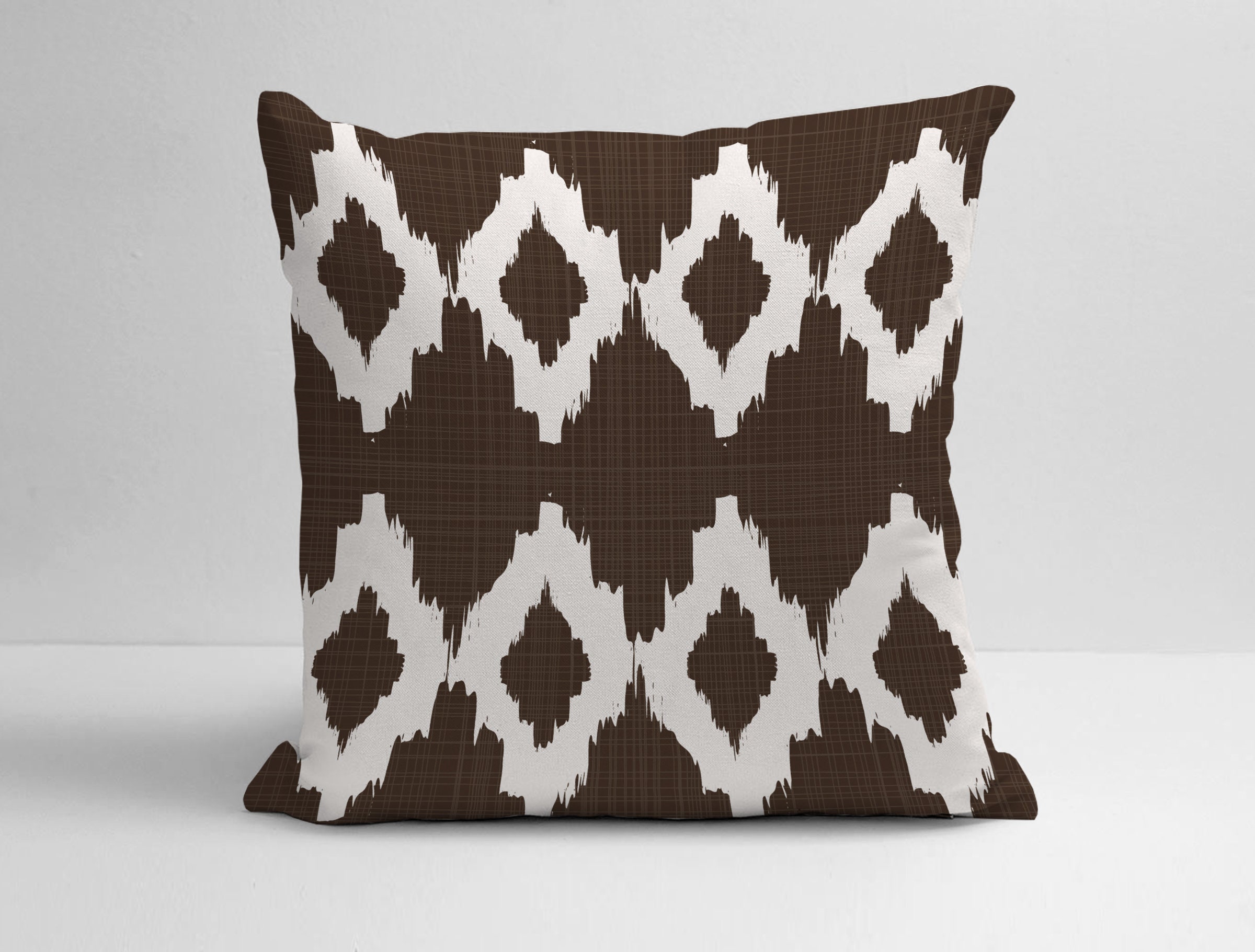 Dark Brown and White Pillow Cover Brown Throw Pillow Brown Etsy