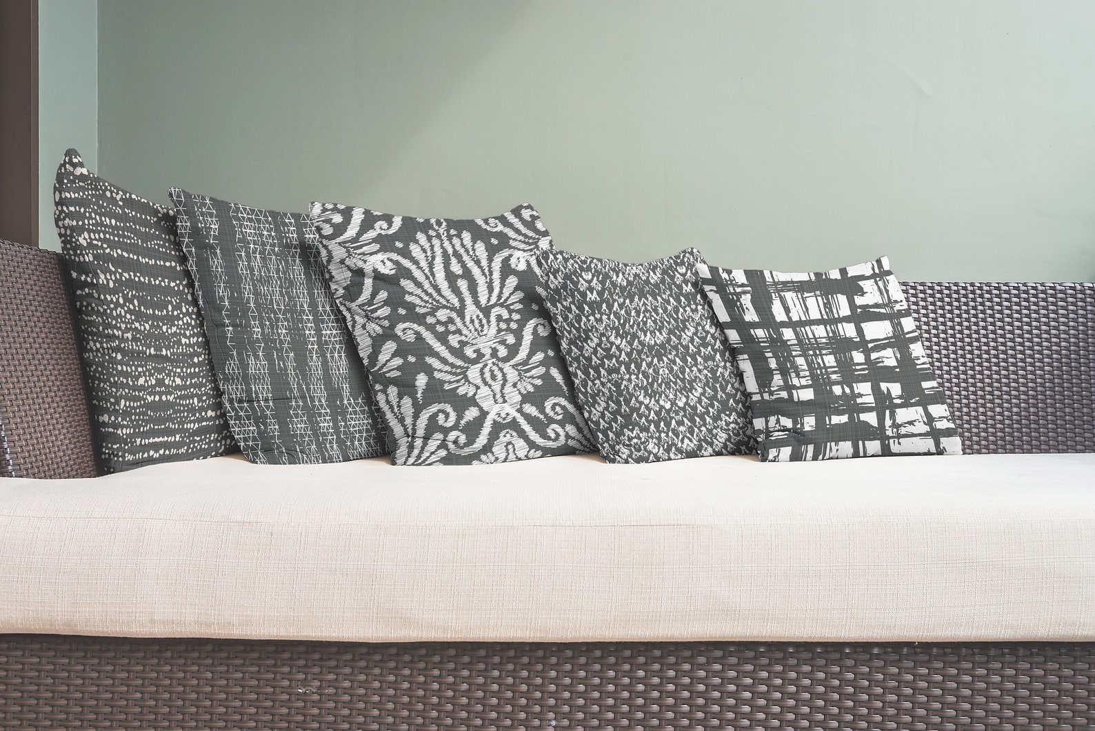 Dark Grey and White Pillow Cover Grey Throw Pillow Grey White Etsy