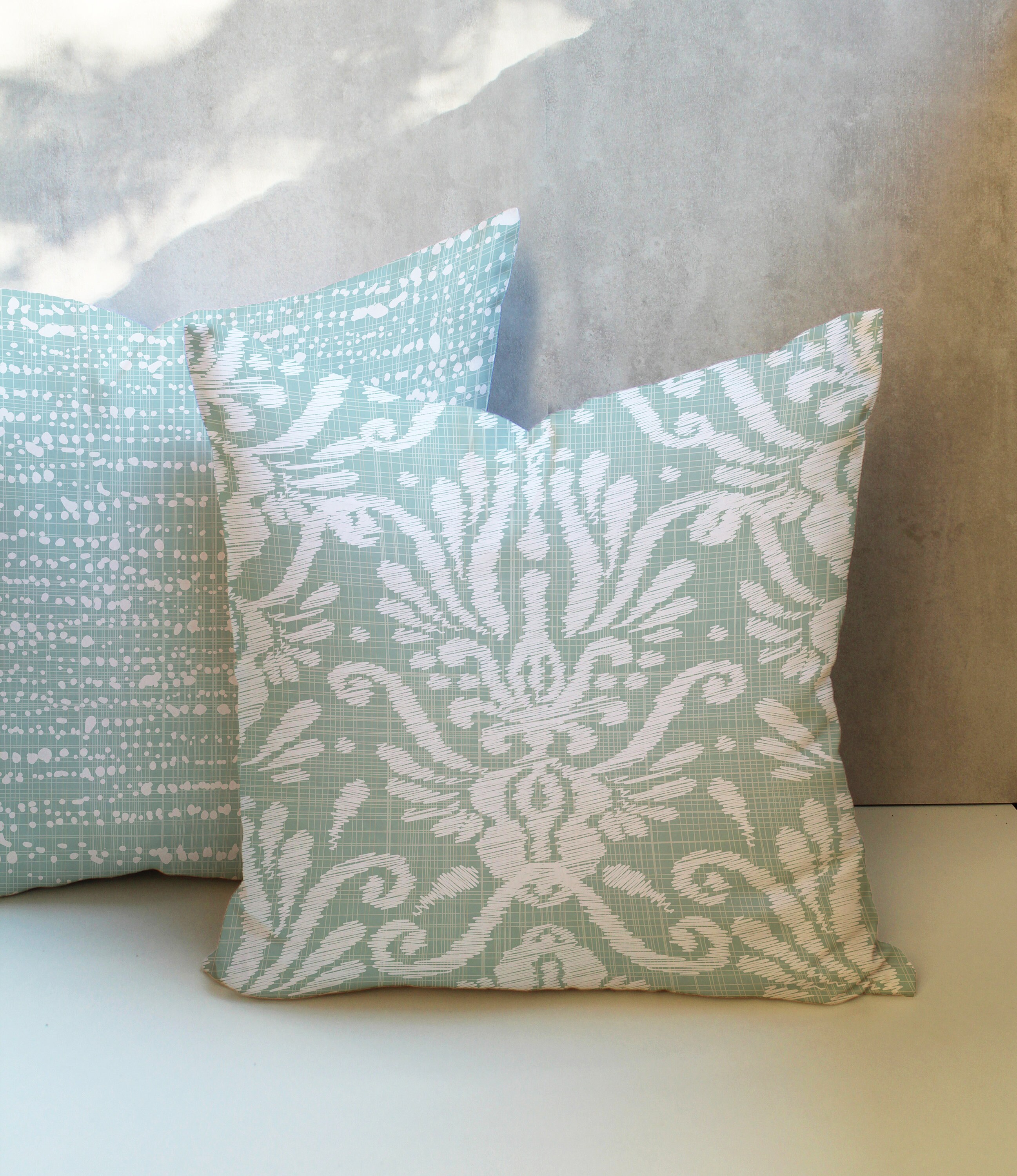 Soft Green and White Pillow Cover Sage Green Throw Pillow Etsy