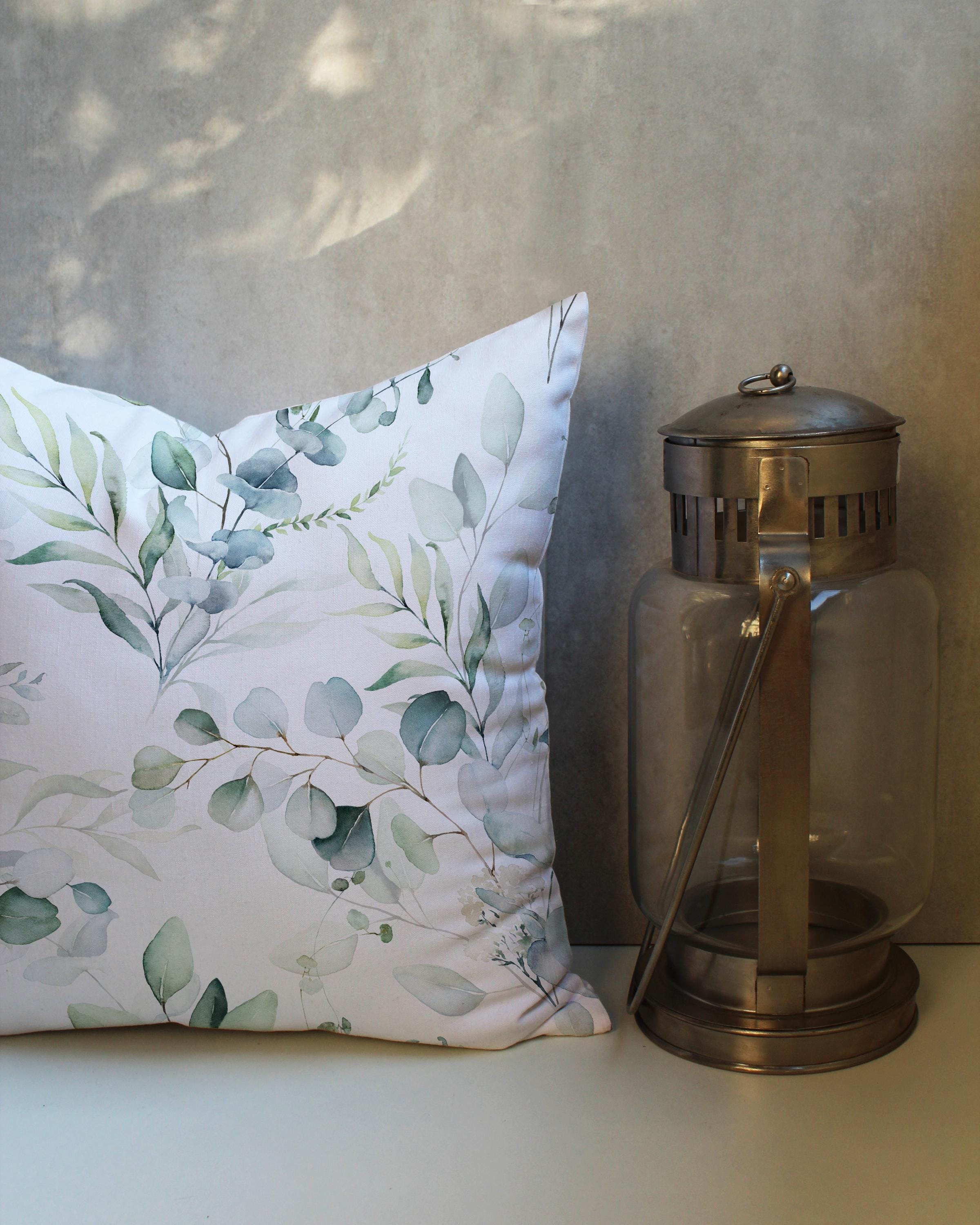 Federa per cuscino con motivo floreale ad acquerello, decorazione botanica astratta moderna, regalo con fiori di campo colorati - Italia