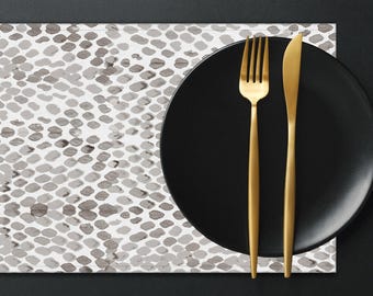 Watercolor Snakeskin Print Placemat Set, Modern Table Linen PL291