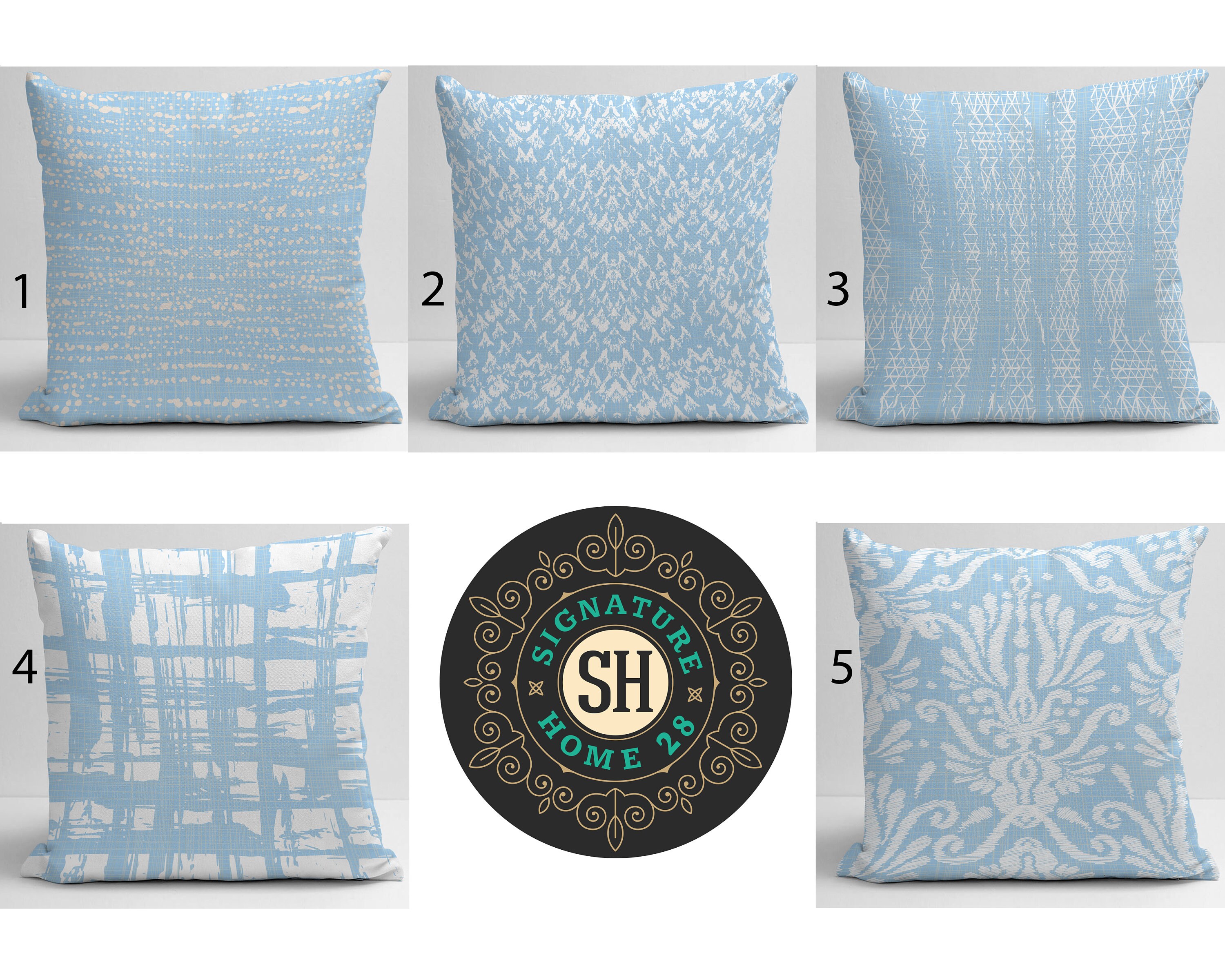 Sky Blue and White Pillow Cover Sky Blue Throw Pillow Sky Etsy