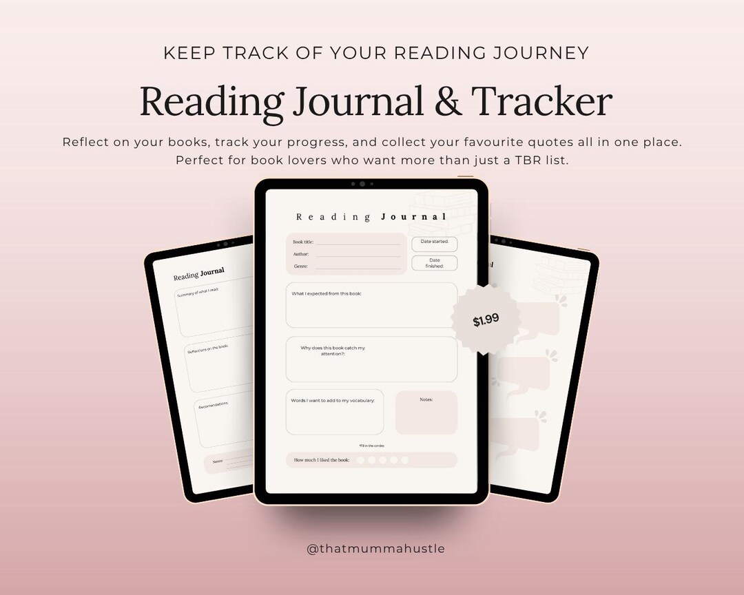 Reading Journal | Printable Book Tracker + Review Pages | Favourite ...