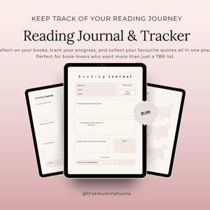 Reading Journal | Printable Book Tracker + Review Pages | Favourite Quotes, Reflections & Monthly Log | Digital Download PDF
