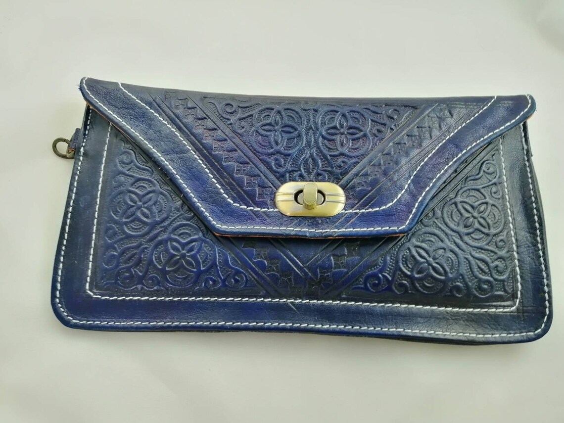 Moroccan purse Real leather Etsy