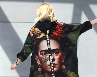 Stylish|Inspired Frida Kahlo|Nurse Jacket|Waterproof Cape|Fashionable Rain Jacket|All Body Types|Uni Sizes