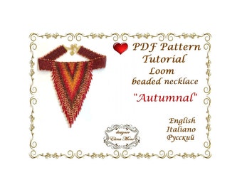 Beaded Loom Fringe Necklace &quot;Autumnal&quot; Choker (PDF Pattern)