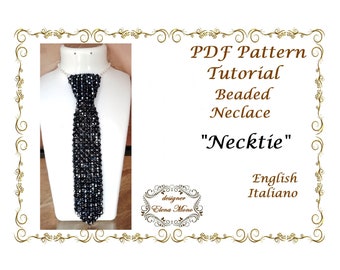 PDF Tutorial Beaded Necktie,  Lady Boss Tutorial,  Crystal Beading Tutorial, Instructions, Beadweaving Pattern