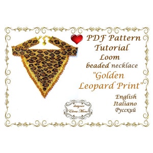 Perlen Loom Fransen Halskette ""Golden Leopard Print"" Choker (PDF-Muster)