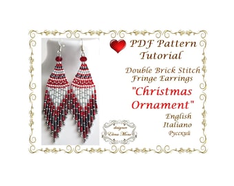 Brick Stitch Christmas Ornament Earrings Pattern: Beaded PDF Tutorial