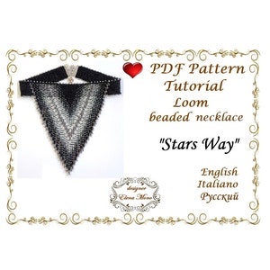 Beaded Loom Fringe Necklace &quot;Stars Way&quot; Choker (PDF Pattern)
