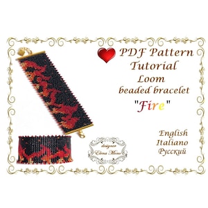 Fire Beaded Loom Bracelet Pattern: Jewelry Tutorial (PDF)