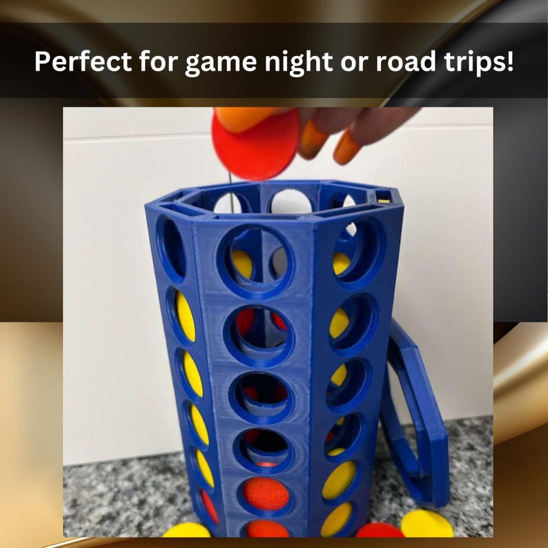 3D Printed Connect 4 Game - Portable Family Fun - Etsy