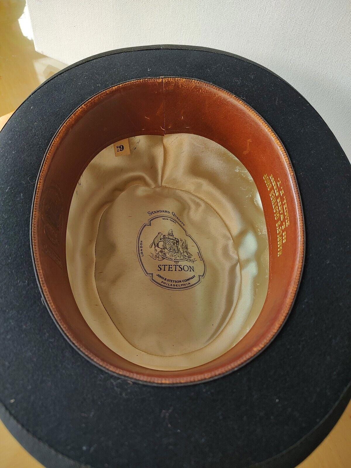 VTG 1900 Grand Prize John B Stetson Philadelphia Black Bowler