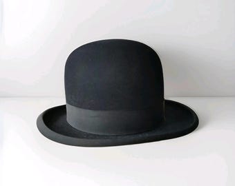 Vintage Stetson Bowler Hat Derby Conformateur Black Fur Felt 6 7/8 USA