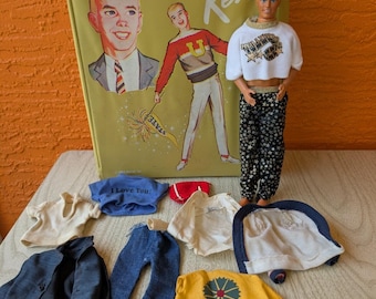 Vintage Ken Doll Lot w/ 1963 Mattel Carrying Case Clothes Accessories As Found