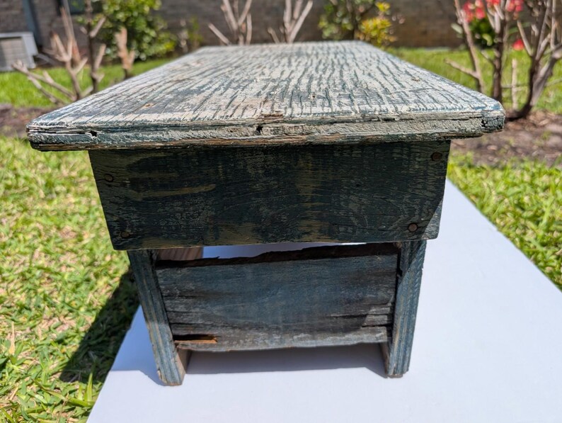 Primitive Wooden Milking Stool Rustic Farmhouse Bench Chippy Paint - Etsy