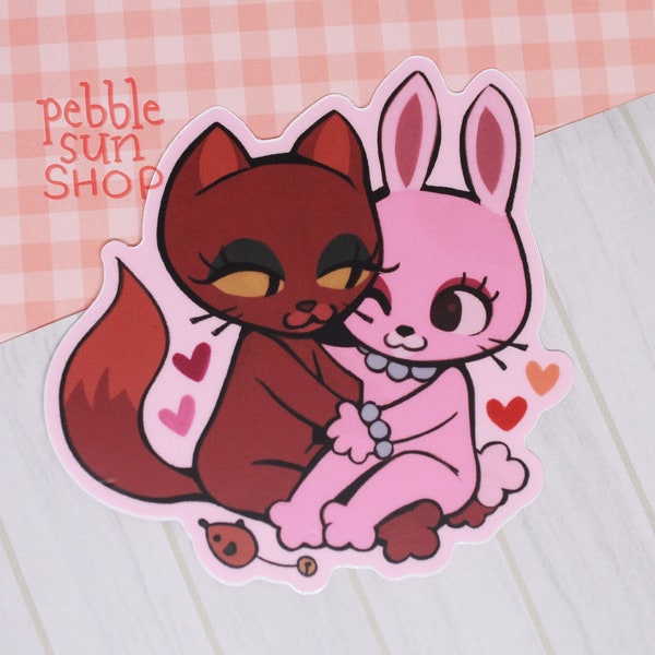 Kitty and Bunny | Courage the Cowardly Dog | 3 inch Matte Vinyl Sticker