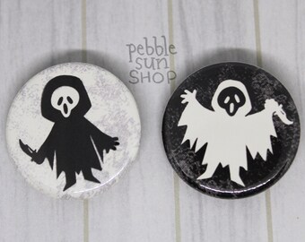 Ghostface Black and White 1.25" Pin-back Button Set