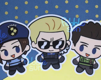 S.T.A.R.S. Wesker, Jill, Chris | Resident Evil | 2.5" Matte Vinyl Stickers