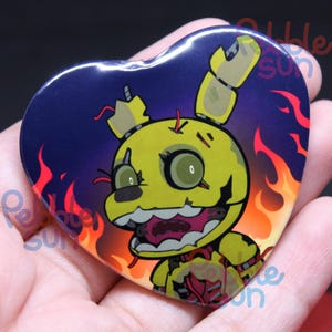 Springtrap hjärtformad knapp 5,5 cm x 5,2 cm | Five Nights at Freddy's
