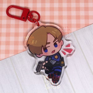 Leon Kennedy Resident Evil 6cm 2.4 Double Sided Acrylic Keychains RPD Uniform (RE 2)