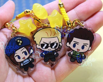 S.T.A.R.S. Wesker, Jill, Chris | Inspired by Resident Evil | 4 cm Double Sided Acrylic Phone Charms